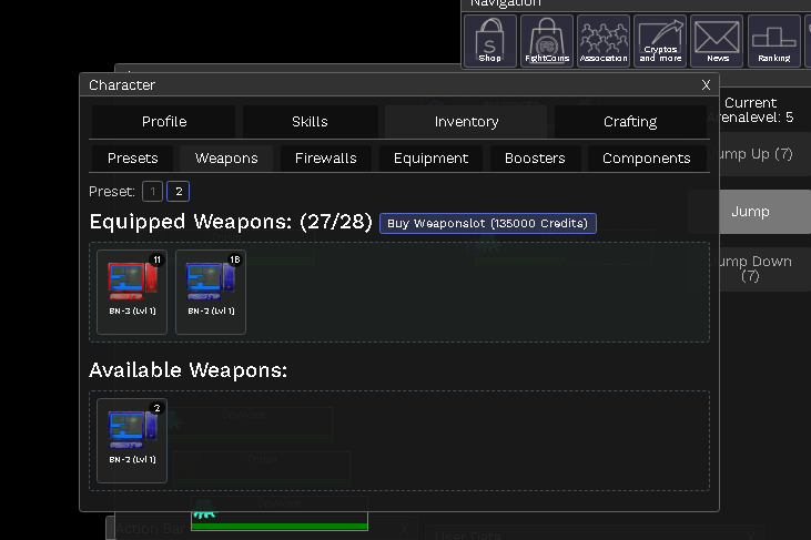 Expansión de ranura de armas a 28 en Clickfight
